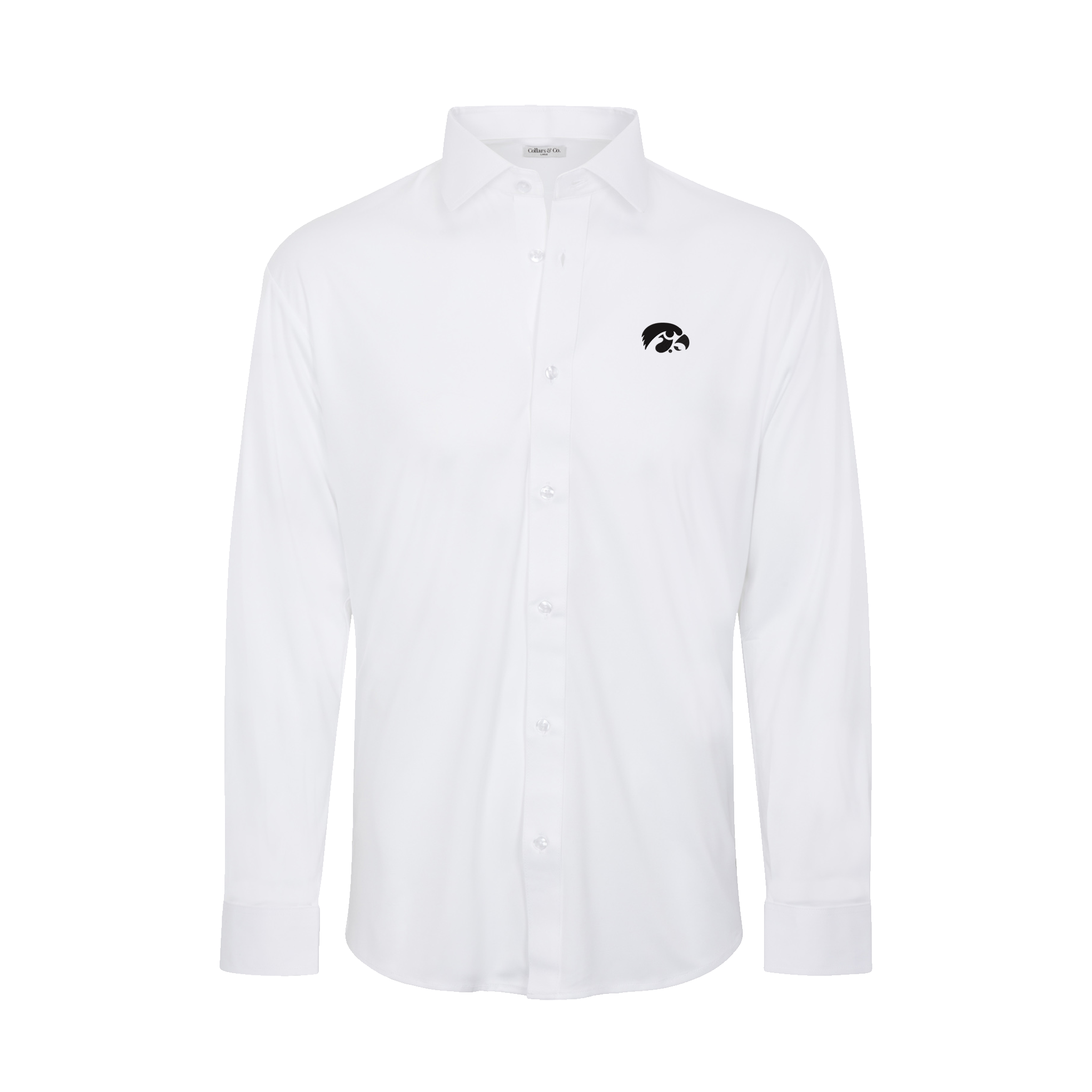 Iowa Quattro Flex Dress Shirt with Semi-Spread Collar White