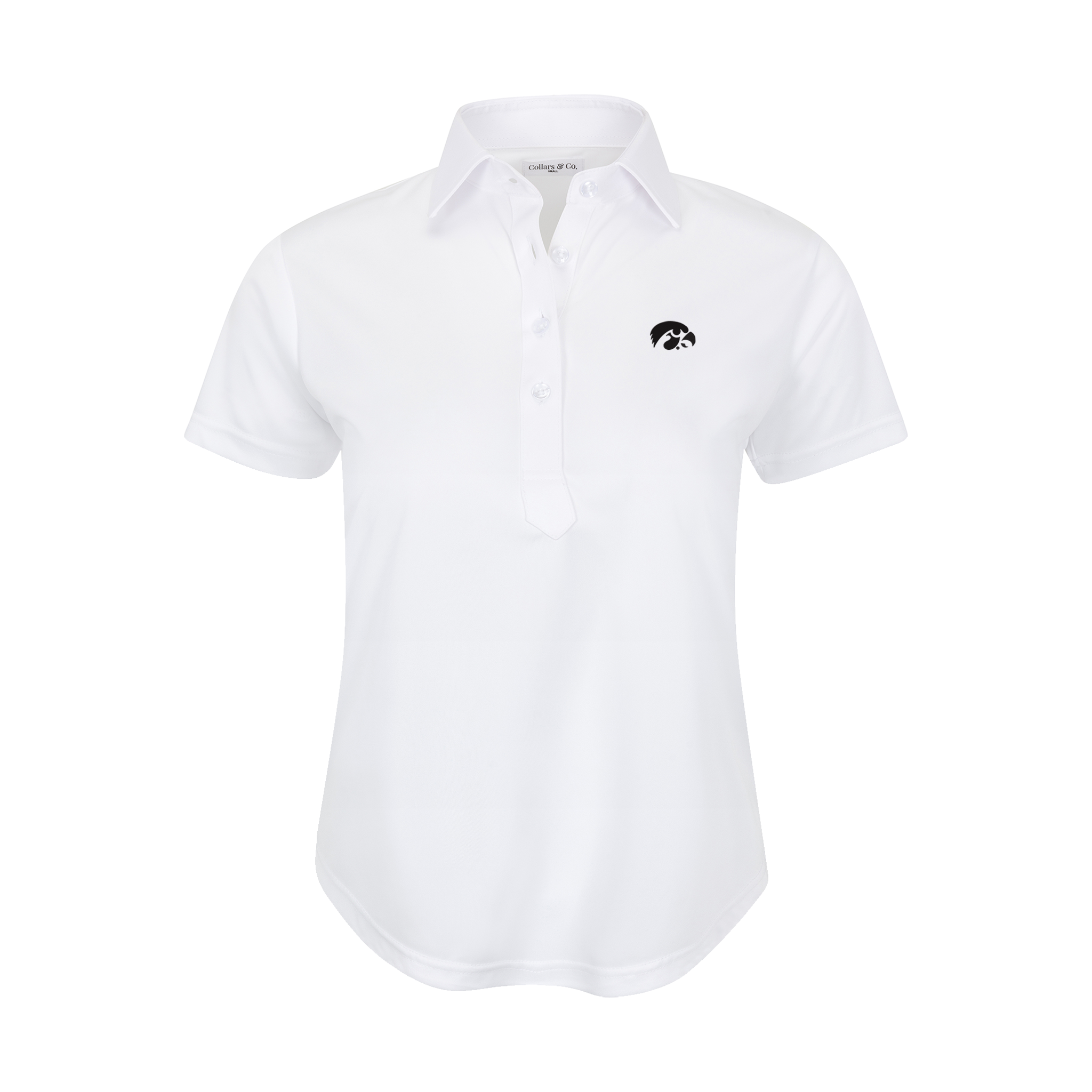 Iowa Women's Cap Sleeve Semi Spread Polo White