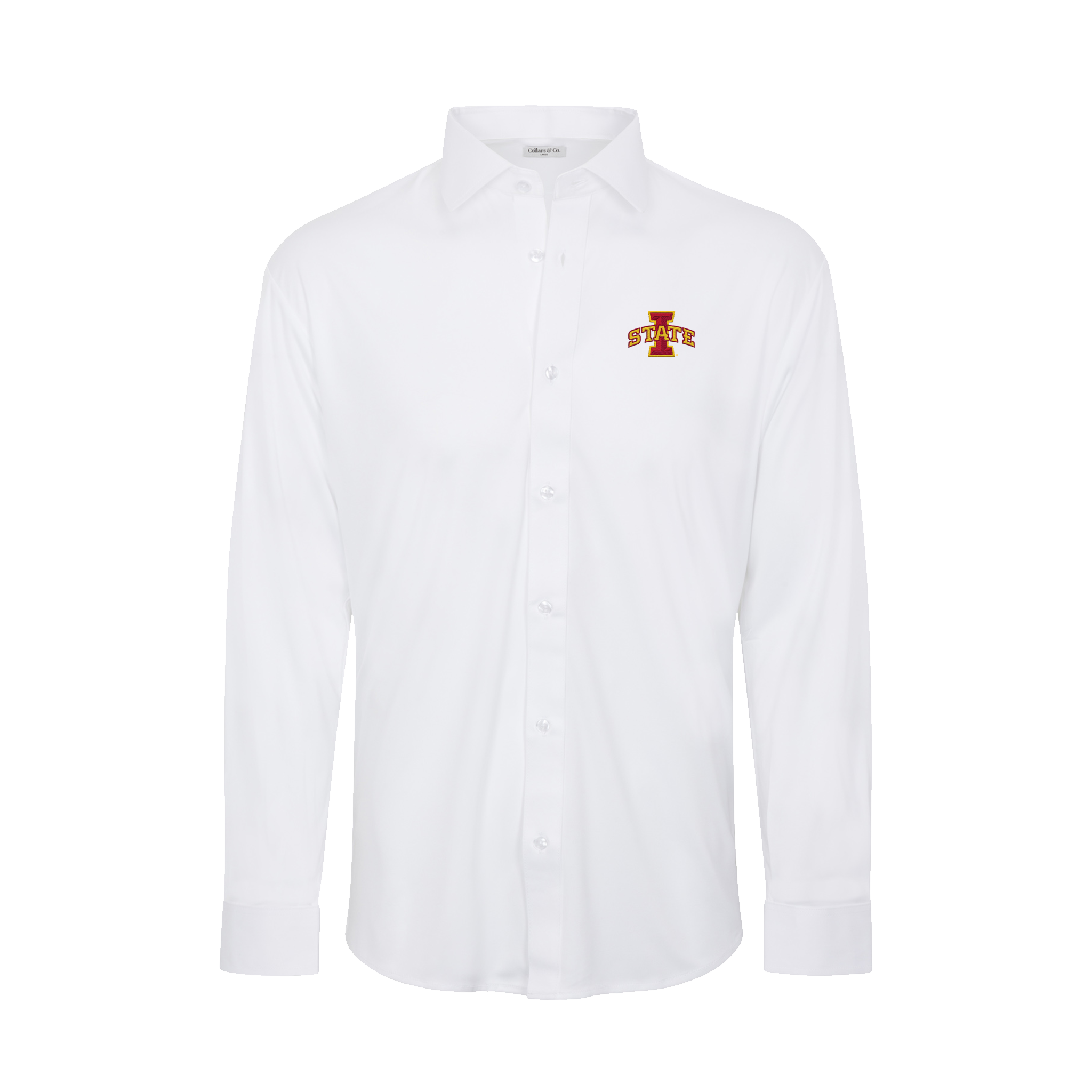 Iowa State Quattro Flex Dress Shirt with Semi-Spread Collar White